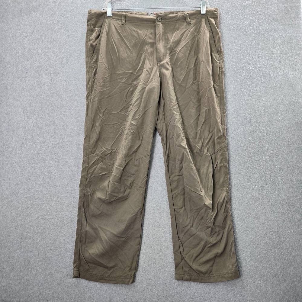Royal Robbins Men Pants 40x30 Brown Chino Nylon Outdoor Hiking (40x29) READ